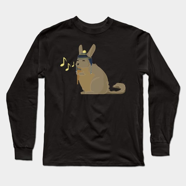 Viscacha Music (Yellow Notes) Long Sleeve T-Shirt by Dirgu